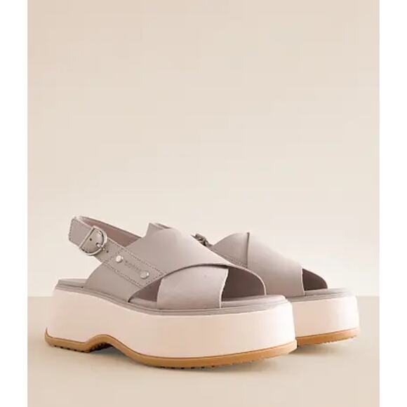 Sorel Dayspring Slingback Platform Sandals Crushed Clay Chalk Women's 6 NWOT - Picture 2 of 3